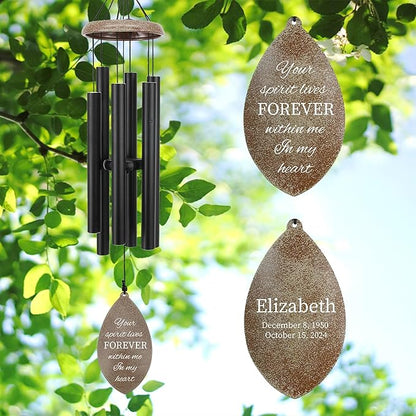 ASTARIN Personalized 35" Wind Chimes for Loss of Loved One, Memorial Wind Chimes for in Memory of Mom Dad, Sympathy Gifts for Loss, Metal Windchime Outdoor, Produced in USA
