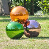 Stainless Steel Gazing Globe Mirror Ball, Decorative Gazing Balls for Garden, Reflective Smooth Garden Ball Sphere for Outdoor Yard Decoration (Green, Dia: 12 inch)