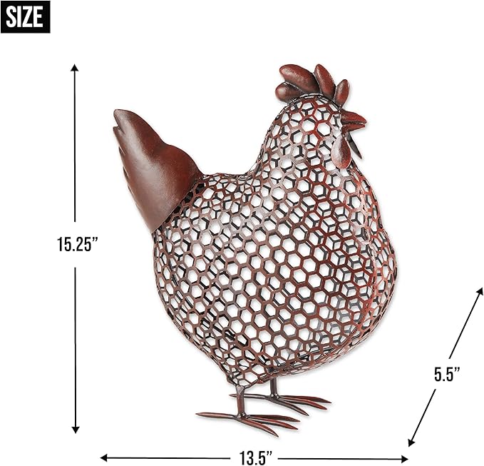 Accent Plus Chicken Wire Chicken Sculpture