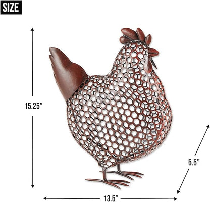 Accent Plus Chicken Wire Chicken Sculpture