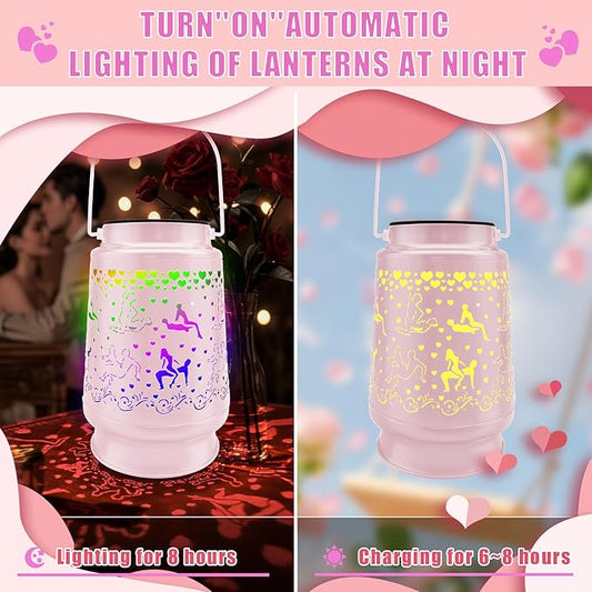 White Valentine's Day Gifts for Him Her Anniversary Couple Gift Rechargeable Lantern Lamp Night Light Gag Gifts for Women Men Girlfriend Boyfriend Husband Wife for Birthday Wedding Funny Present