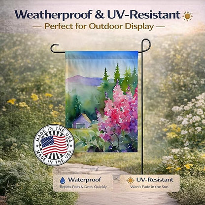 Caroline's Treasures Idaho Syringa in Watercolor Garden Flag Mailbox Flag Decorative Yard Flag Banner Outside Patio Artwork Yard Flower Beds, Garden Size, Multicolor