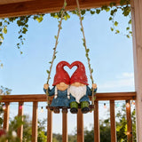 Valentine Gnome Couple on Swing, Cute Wedding Gnomes Figurines for Home & Garden Décor, Romantic Gnomes for Yard, Outdoor Gnome Statues for Porch, Patio, Tree Decorations
