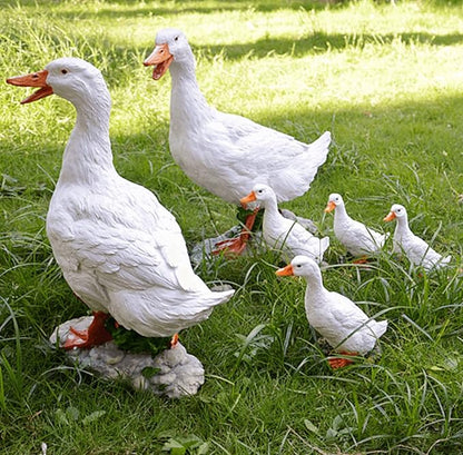 Real Farm Duck Statues,Funny Duck Fence Decoration,Resin Duck Decor,Outdoor Real Animal Statue,Duck Sculpture,Perfect for Home Garden Stairs,Farm,Patio,Backyard