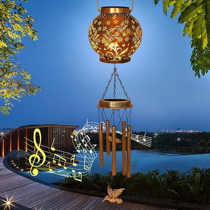YJFWAL Hummingbird Wind Chimes for Outside, Gifts for Mothers Day Woman Mom Grandma,30" Metal Hanging Solar Lantern Wind Chimes Outdoor, Garden Decor Memorial Windchimes for Patio Porch Yard