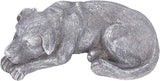 Hapivida Dog Garden Statue, Puppy Garden Memorial Stone Sleeping Dog Sculpture Decor Outdoor Resin Realistics Sculptures Grey