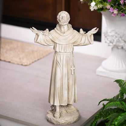 Northlight St. Francis of Assisi with Birds Outdoor Garden Statue - 24"