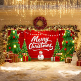 IVN Christmas Garage Door Cover Decoration 13x6ft Snowman Cartoon Trees String Lights Design Merry Christmas Winter Garage Door Banner Home Door Front Yard Decor for Xmas Eve Holiday Outdoor