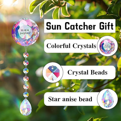 Gifts for Women,Inspirational Crystal Sun Catcher Gifts Motivational Crystal Decoration Gift for Women Graduationg Christmas Birthday