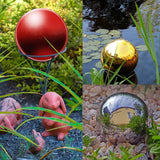 uxcell Gazing Ball 4 Inch 100mm Reflective Sphere Polished Hollow Ball, Stainless Steel Gazing Globe Mirror Ball for Home Garden Outdoor Decoration, Red