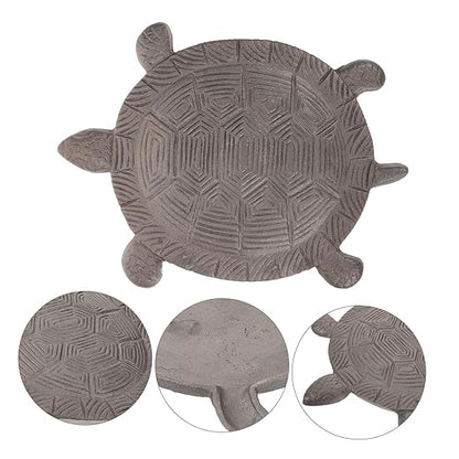 POPETPOP Cast Iron Stepping Stone for Garden Pathway Decorative Outdoor Lawn Paver Sturdy 12 Tortoise Shape for Walkways Vintage Style Garden Accessory