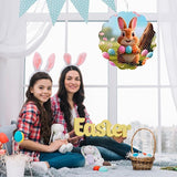 Rabbit Metal Wind Spinner for Garden, Rabbit Eggs Gifts for Easter Women Men Mother Father, 12 Inch Hanging Wind Spinner for Outdoor & Indoor Decorations