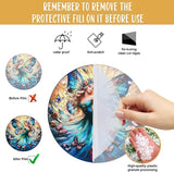 Butterfly Girl Fairy Suncatcher Acrylic Flower Fairy Window Hanging Stained Sun Catchers Indoor Window Decor with Chain Home Garden Decoration 7.8 inch YKA188 (C)