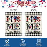 ORTIGIA 4th of July Patrioctic Garden Flag Burlap Vertical Double Sided Independence Day Memorial Day Home Sweet Home Sunflower Small Flag Home Yard Outside Outdoor Decor 12.5x18 Inch