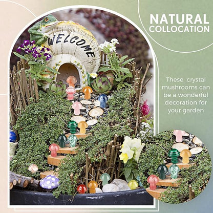 120 Pieces Crystal Mushroom Sculpture Decor Bulks Hand Making Mushroom Crystals Gemstone Quartz Mushrooms Polished Crystal Cute Mushrooms Crystals Stones Decor for Witchcraft Meditation Garden Home