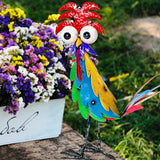 Natelf Outdoor Wacky Metal Rooster Yard Statue Decoration Roosters Decor Garden Statues Chicken Figurine Outside Decorations for Courtyard