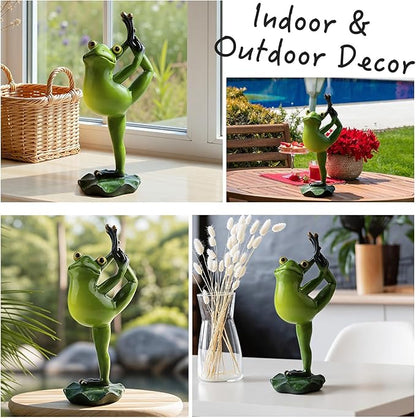 Garden Frog Statues – Funny Outdoor Figurines for Yard, Patio, Lawn, Indoor Decor – Cute Animal Ornaments & Plant Hangers – Birthday for Women (1 Pack - Dancing Frog)