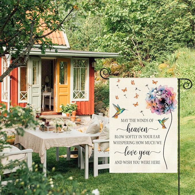 AVOIN colorlife Memorial Garden Flag 12x18 Inch Double Sided Outside, Inspirational Quote Remembrance Memorial Day Gravesite Yard Outdoor Decoration