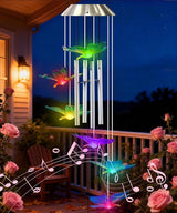 Nacome Wind Chimes for Outside: Tubes Memorial Wind Bell Mother's Day Birthday Gifts for Mom Women Grandma Her - Yard Garden Indoor Outdoor Decor (Butterfly)