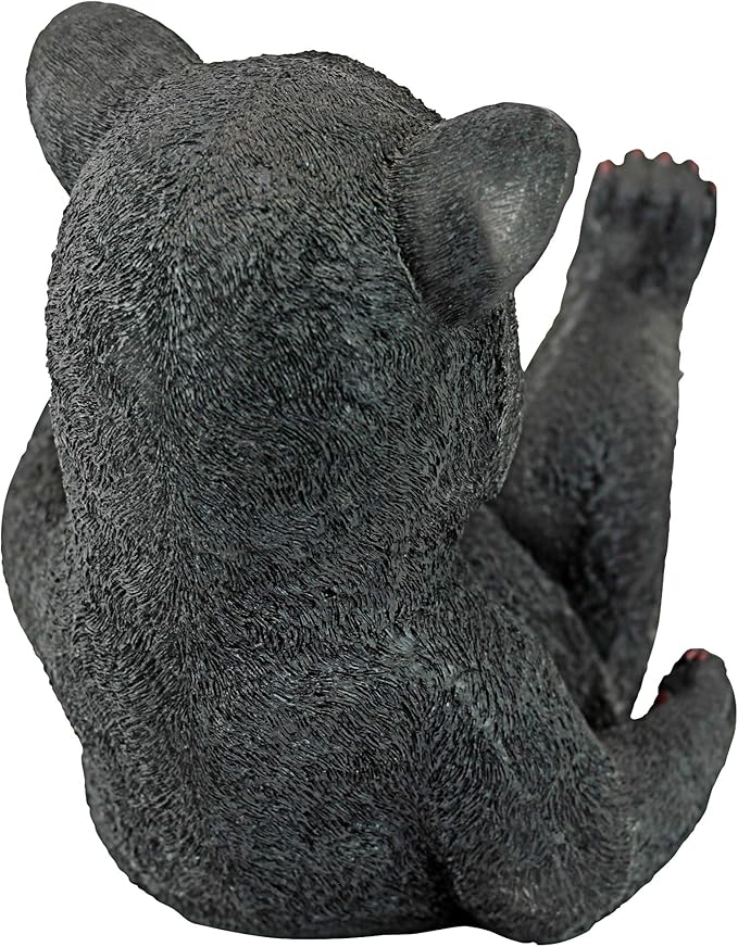 Design Toscano Roly-Poly Bear Cub Statue, Rolling Bear, Black