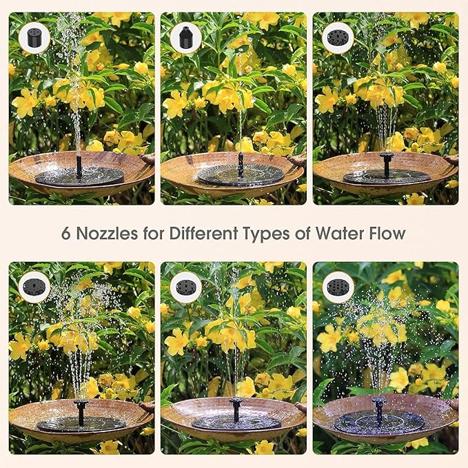 AISITIN Bird Bath Outdoor, Polyresin Lightweight Birdbath for Garden with 2.5W Solar Fountain, Used in Outside, Patio, Pond, Solar Fountain for Bird Bath
