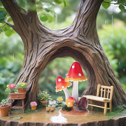 MUAMAX Miniature Mushrooms Snail Fairy Garden Mushroom Fairy Garden Accessories Small Mushroom Figurine Bonsai Craft Decro Micro Landscape Ornaments