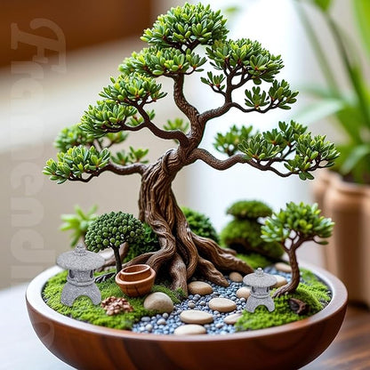 Framendino, 4 Pack Miniature Lantern Pagoda Statues Mini Zen Style Stone Lamp Decor for Bonsai Garden Decoration
