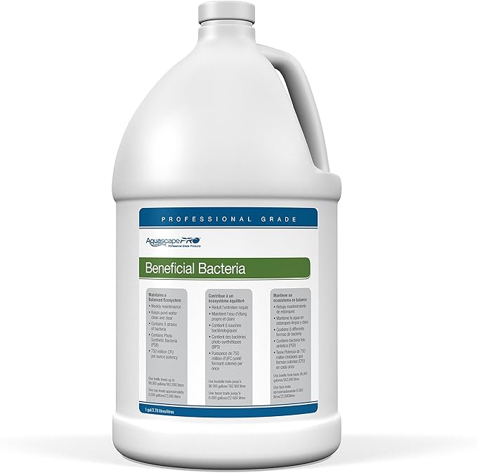 Aquascape 30406 AquascapePRO Beneficial Bacteria Liquid Treatment for Pond Water Feature Waterfall Stream, 1 Gallon