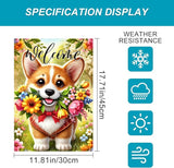 BlissYard Spring Corgi Garden Flag 12x18 Inches Double Sided Cute Puppy Welcome Yard Flags Colorful Floral Sunflower Butterfly Summer for Outside Decor Home Farmhouse lawn Decorations
