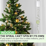 Glow in The Dark Gazing Ball Spiral Tail,Wind Spinner Tail Yard Art Decor,Hanging Rotating Sun Catcher Wind Spinners Stabilizer,Indoor Outdoor Garden Decoration Christmas Ornament-13in