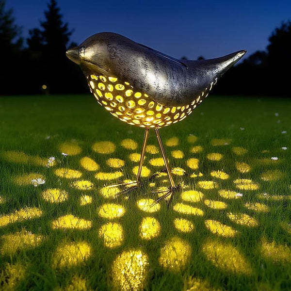 Solar Garden Statue Bird Light, Outdoor Metal Figurine Decoration for Garden Pathway Patio Yard Lawn Gifts
