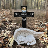 Custom Dog Grave Markers Outdoor with Pet Breed Icons, Personalized Metal Waterproof Rustproof Pet Grave Markers, Dogs Headstone for Garden Yard, Sympathy Gift for Loss of Dog (Style 1)