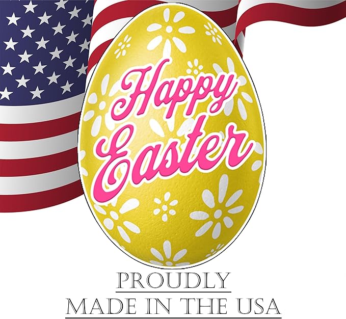 Happy Easter Classic Yard Sign Home Decor Lawn Decoration With Stakes Easter Egg (Yellow)