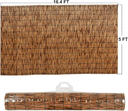 DearHouse Natural Reed Fencing, Eco-Friendly Reed Fence,5 feet High x 16.4 feet Long, Reed Screen for Garden, Privacy Fence