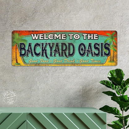 Backyard Oasis Sign Patio Décor Poolside Paradise Welcome Sign Barbecue Family Room Gift 106182001005