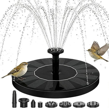 Solar Fountain for Bird Bath: Floating Mini Solar Water Fountain with 6 Nozzles for Garden, Pond, Pool, and Outdoor (1, 6.3")