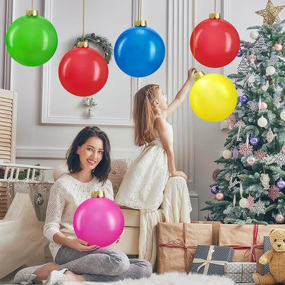 Inflatable Christmas Ornaments, 10 PCS Outdoor/Indoor Decorations for Christmas Tree, Front Door, Yard & New Year Festive (9 Inch Balls)