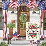 AVOIN colorlife Memorial Day Patriotic 4th of July Garden Flag 12x18 Inch Double Sided Outside, Welcome Floral Yard Outdoor Decoration