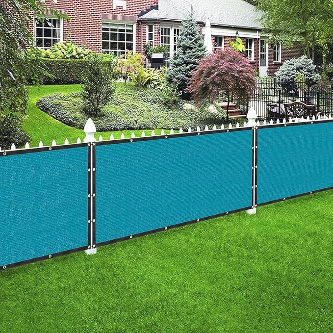 Houssity Turquoise 3' x 53' Balcony Deck Fence Privacy Screen Cover Panel Shade Cloth Fabric for Chain Link Fence Patio Pool Railing Walkway Porch Playground Dog Kennel Residence Commercial Use