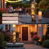 12 Inch Highland Cow Statue Solar Outdoor Decor for Yard Patio Front Door, Farmhouse Porch Decoration Animal Cattle with Led Welcome Sign Flowers Light, Home Ornaments for Outside, Mom's Gifts