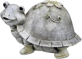 Roman 5.5" Gray and White Outdoor Turtle in Rain Boots Garden Statue