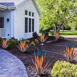 Homight Large Agave Sculpture Rustic Metal Agave Plant Outdoor Interior Decoration Outdoor Lawn Decoration Yard Wooden Posts Matching Garden Suitable for Patio