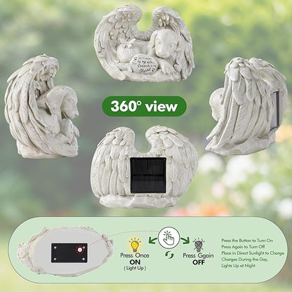 Dog Memorial Gifts, Dog Angel Statue Garden Solar Light, Pet Memorial Figurine
