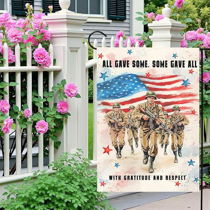 Memorial Day Garden Flag Patriotic American Soldier Tribute Outdoor Yard Flags Honoring Fallen Heroes Military Remembrance Patio Veterans Day Fourth of July American Flag Decor 12x18 Inch