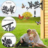 4 Pcs Plant Hangers Outdoor,9 inch Metal Hanging Plant Bracket with Butterfly Pattern,Heavy Duty Plant Hooks for Hanging Plants,Bird Feeder,Lantern