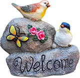 Sculpture Tabletop Statue Resin Welcome Sign Bird Garden Statue Animal Sculpture Art Decoration Terrace Lawn Garden Decoration Figurines