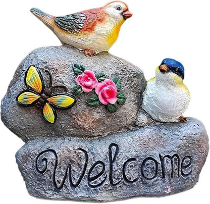 Sculpture Tabletop Statue Resin Welcome Sign Bird Garden Statue Animal Sculpture Art Decoration Terrace Lawn Garden Decoration Figurines
