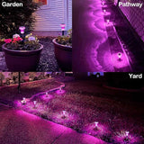Solar Lights Outdoor 8 Pack Mother's Day Solar Pathway Lights Outdoor Pink Purple Mushroom LED Waterproof Lighting Stake for Women Outside Yard Path Garden Lawn Landscape