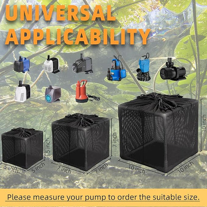 Fineday Pond Filter, Anti-Clogging Cube Outdoor Mesh Water Pump Barrier Bag Box Basket (5 inch)