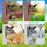 Rngmsi Metal Plant Hangers Outdoor, Hen and Chicks Wall Mounted Hanging Plant Bracket Outside, Flower Pot Bird Feeder Wind Chimes Hangers Decorations